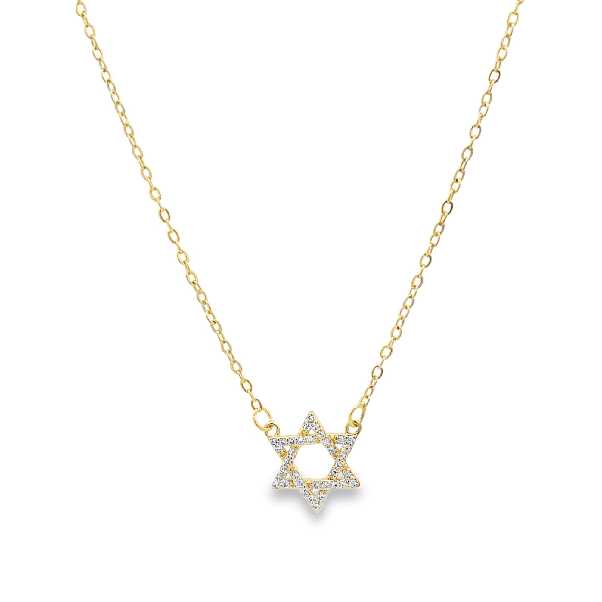 CZ Paved Star of David Rolo Chain Bracelet (H270/I407A)