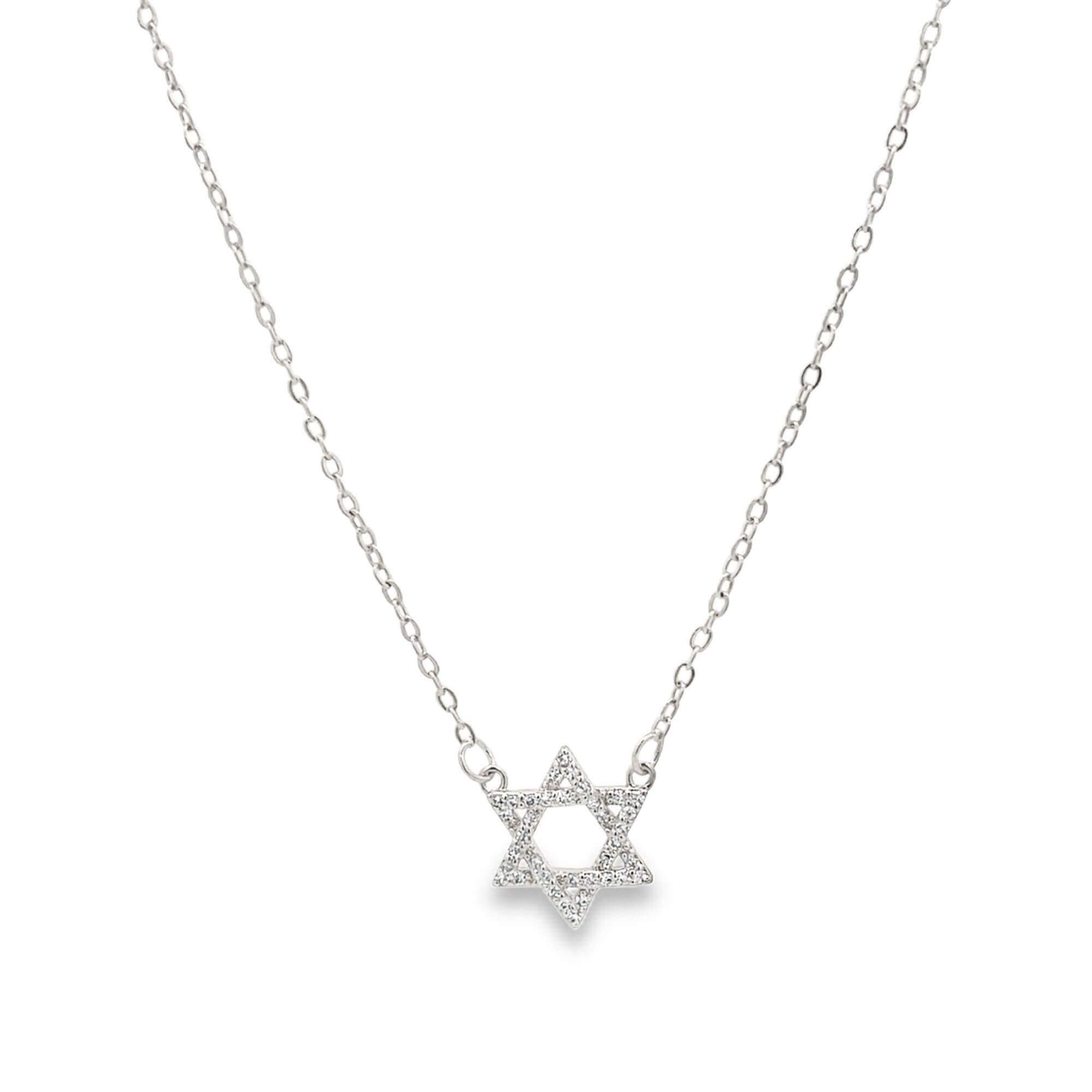 CZ Paved Star of David Rolo Chain Bracelet (H270/I407A)
