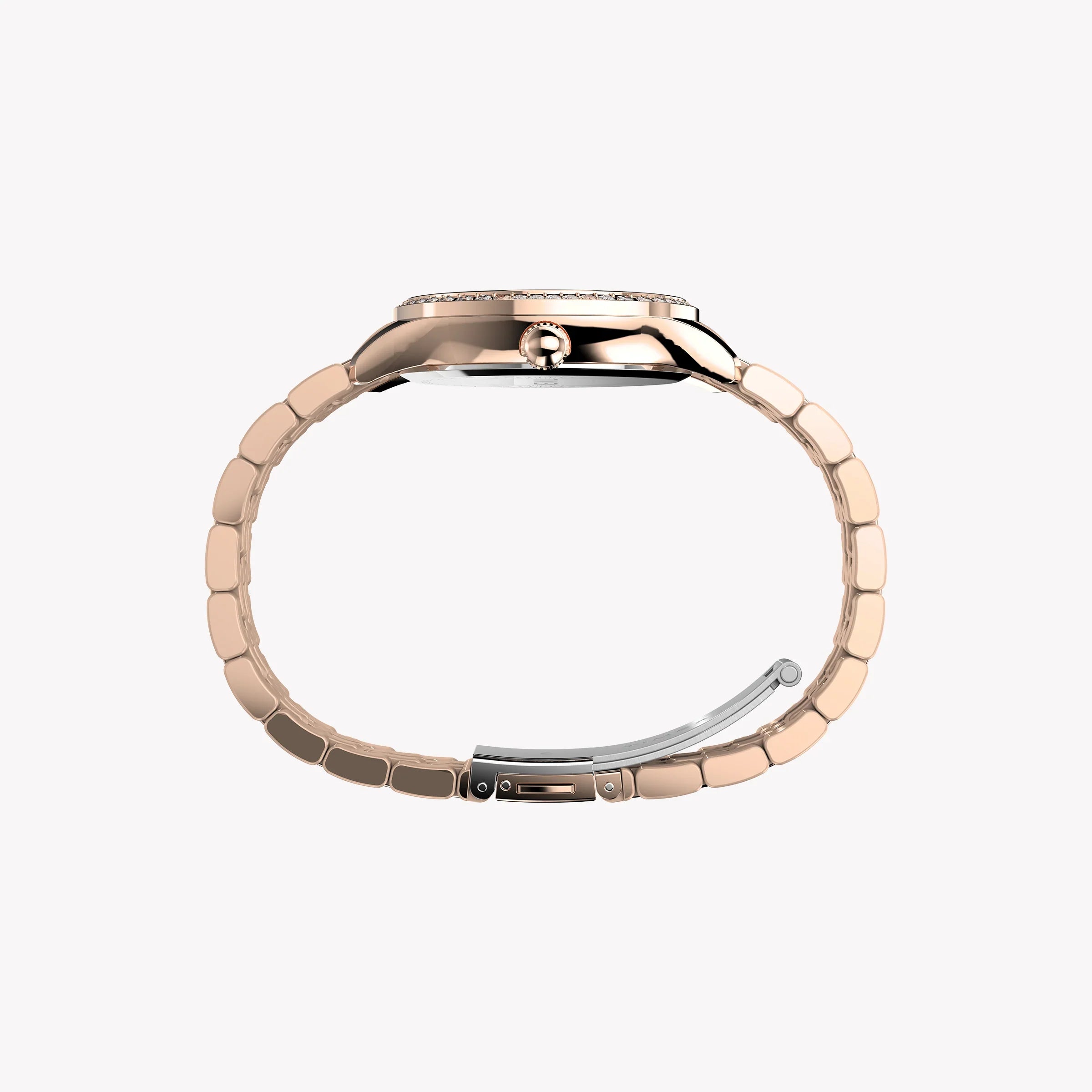 Timex Women's Rose Gold-Tone Watch, Black Dial | Tw2w17800