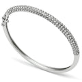 LO3438-7.5 - Rhodium Brass Bangle with Top Grade Crystal  in Clear