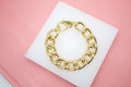 18K Gold Filled 14mm Curb Cuban Link Bracelet Chain (I245)