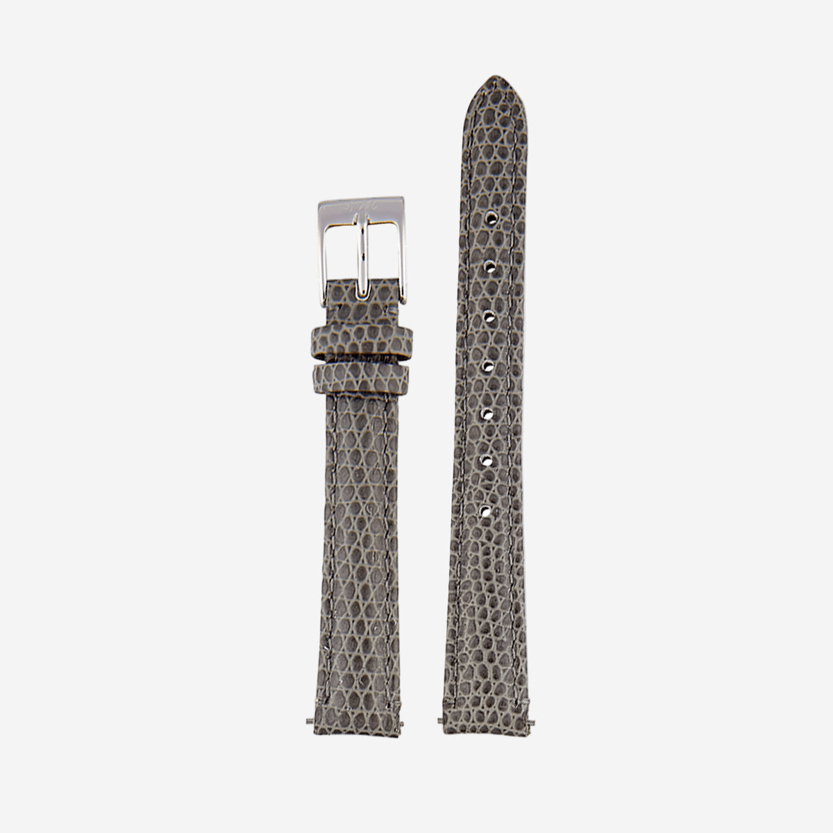 Gray Leather Watch Strap, Silver Clasp