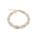Twisted CZ Baguette Bracelet (I599)(H253)