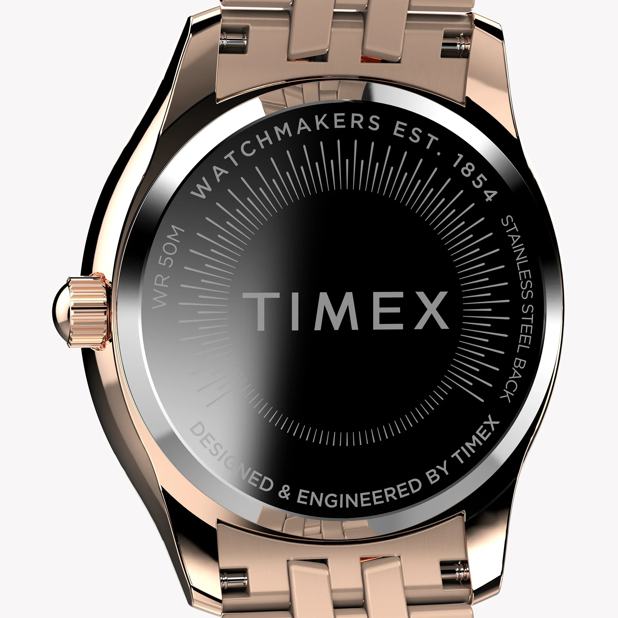Timex Women's Rose Gold-Tone Watch, Black Dial | Tw2w17800