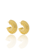 Fernanda Gold Beaded Hoops