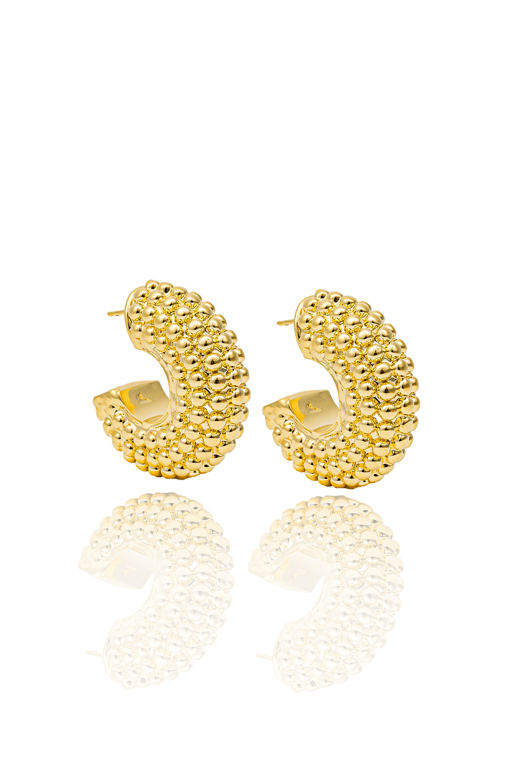 Fernanda Gold Beaded Hoops