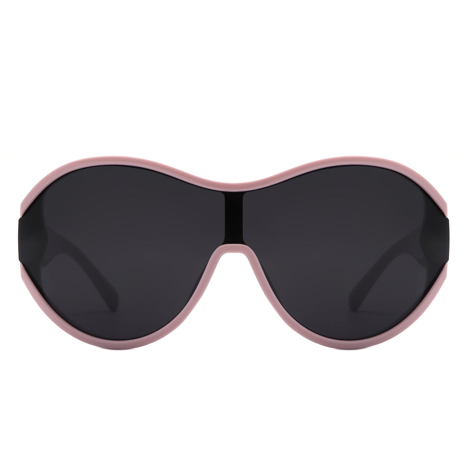 Gwyneth - Retro Oversized Oval Curved Round Sunglasses