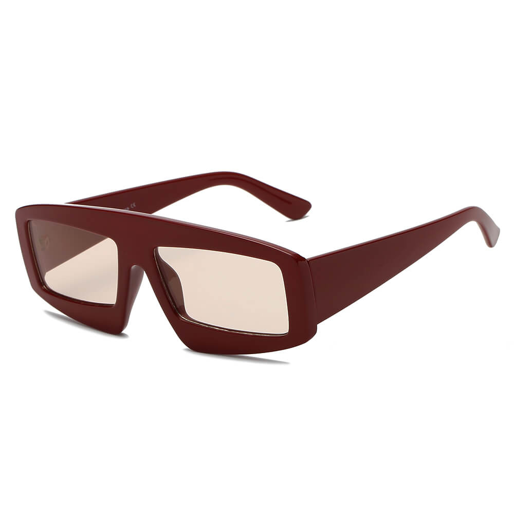 COHOES | Women Bold Retro Vintage Rectangular Sunglasses