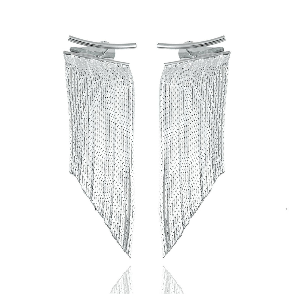 Long Tassel Fringe Chandelier Earrings Stud Earrings (K278)-2