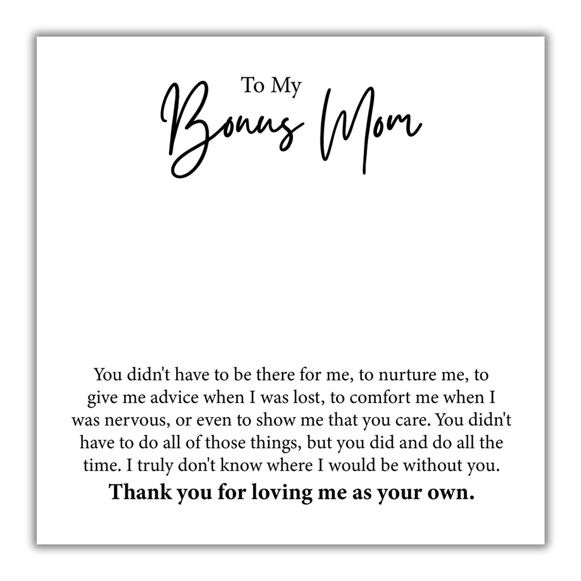 TRYNDI™ To My Bonus Mom Floating Heart Necklace With Authentic Swarovski Crystals