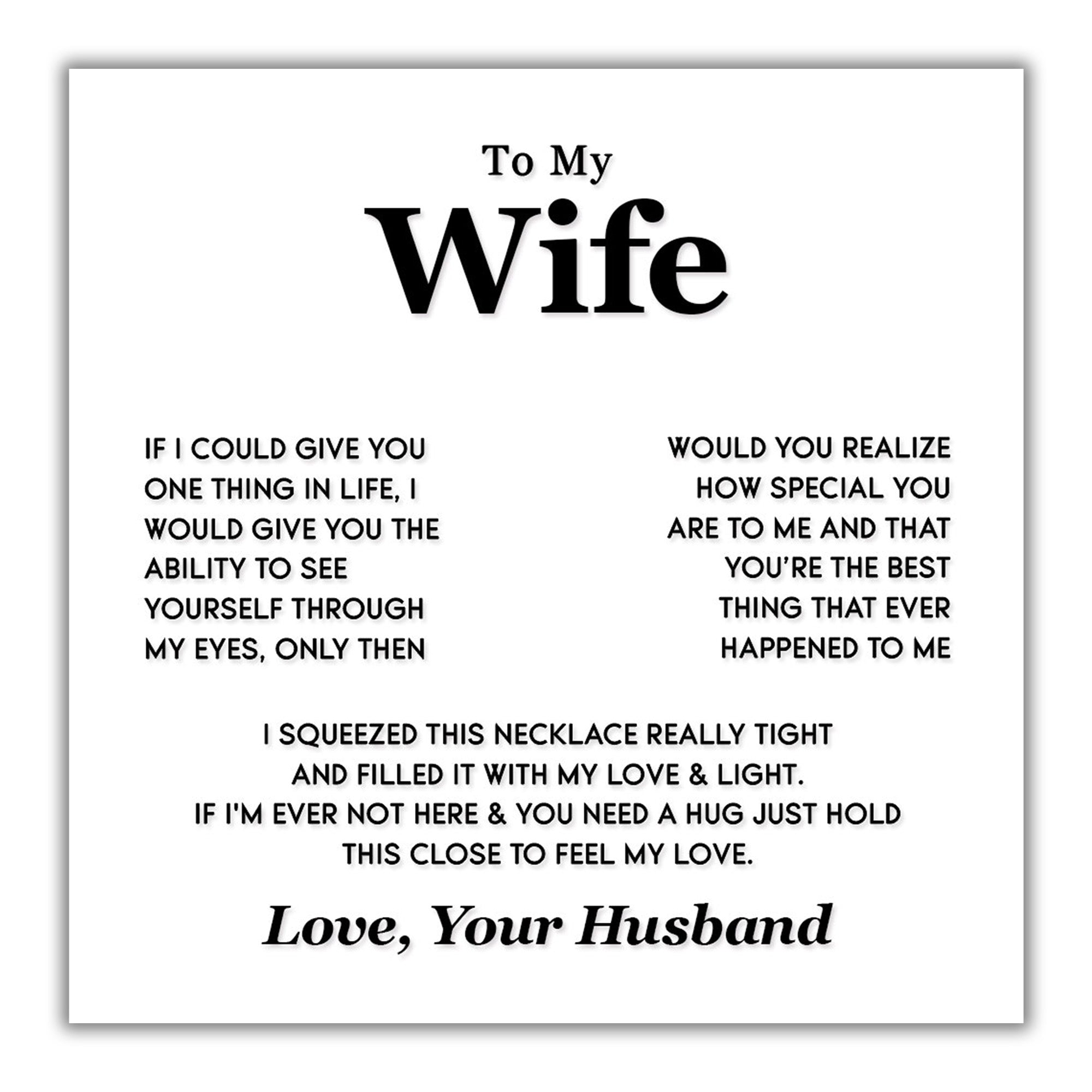 TRYNDI™ To My Wife Floating Heart Necklace With Authentic Swarovski Crystals