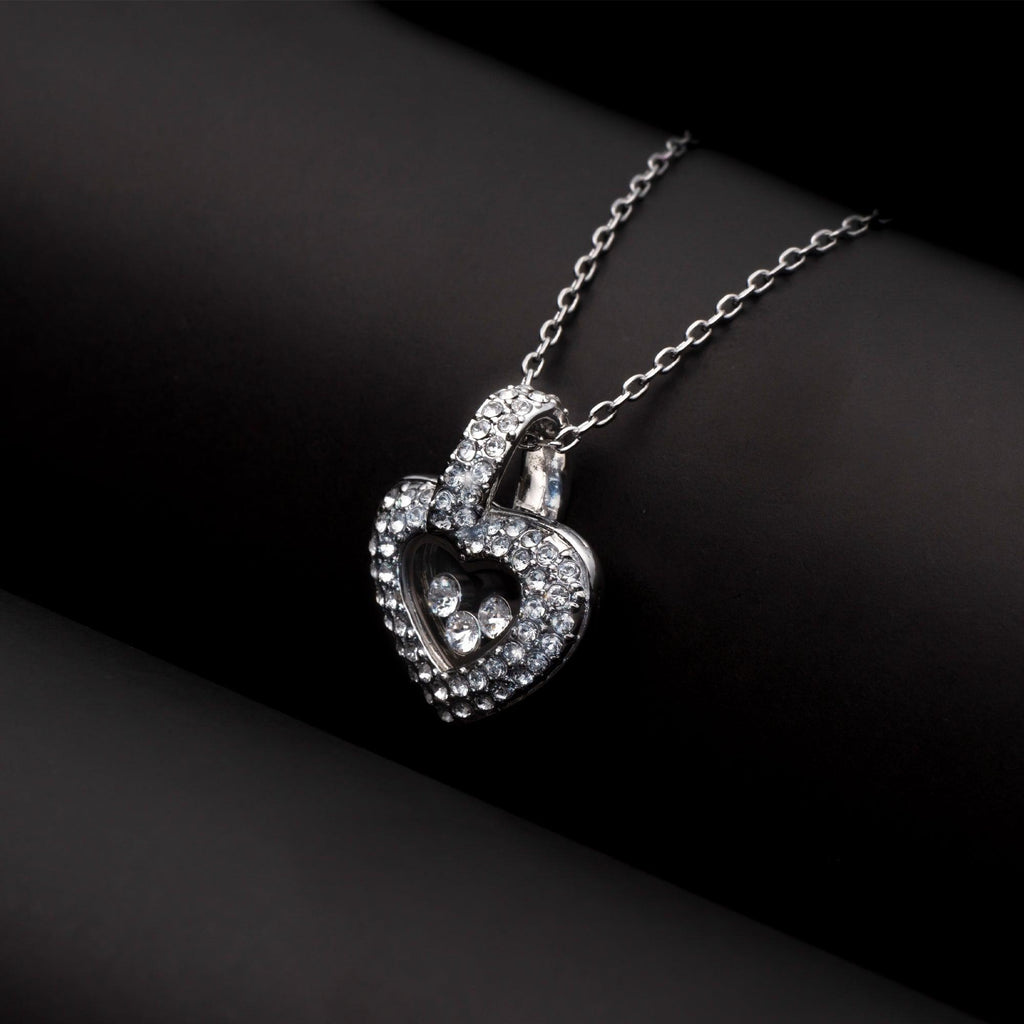 TRYNDI™ To My Beautiful Bonus Daughter Floating Heart Necklace With Authentic Swarovski Crystals