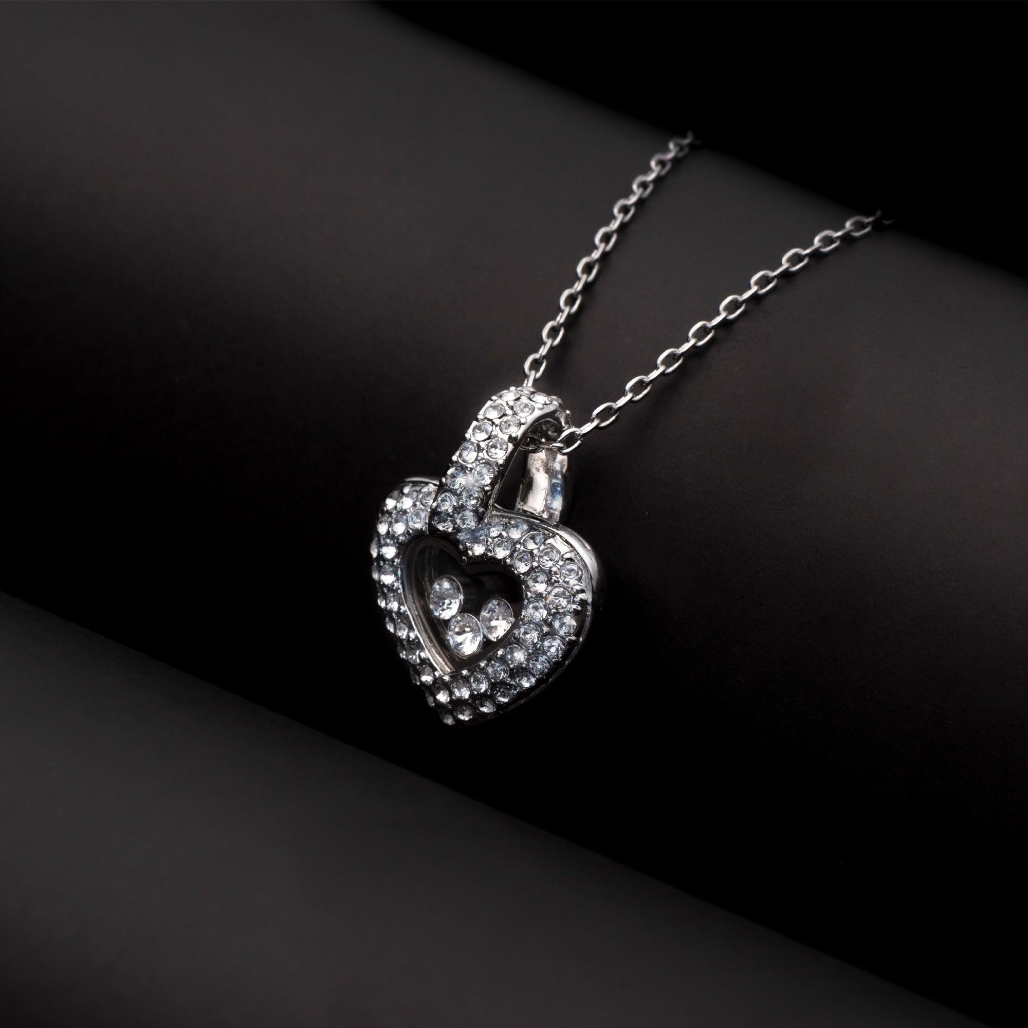 TRYNDI™ To My Beautiful Bonus Daughter Floating Heart Necklace With Authentic Swarovski Crystals