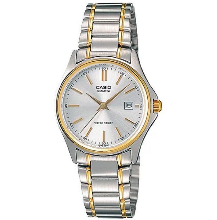 CASIO COLLECTION Mod. LADY DATE STEEL-GOLD - ARGENTÈE GOLD INDEXES-0