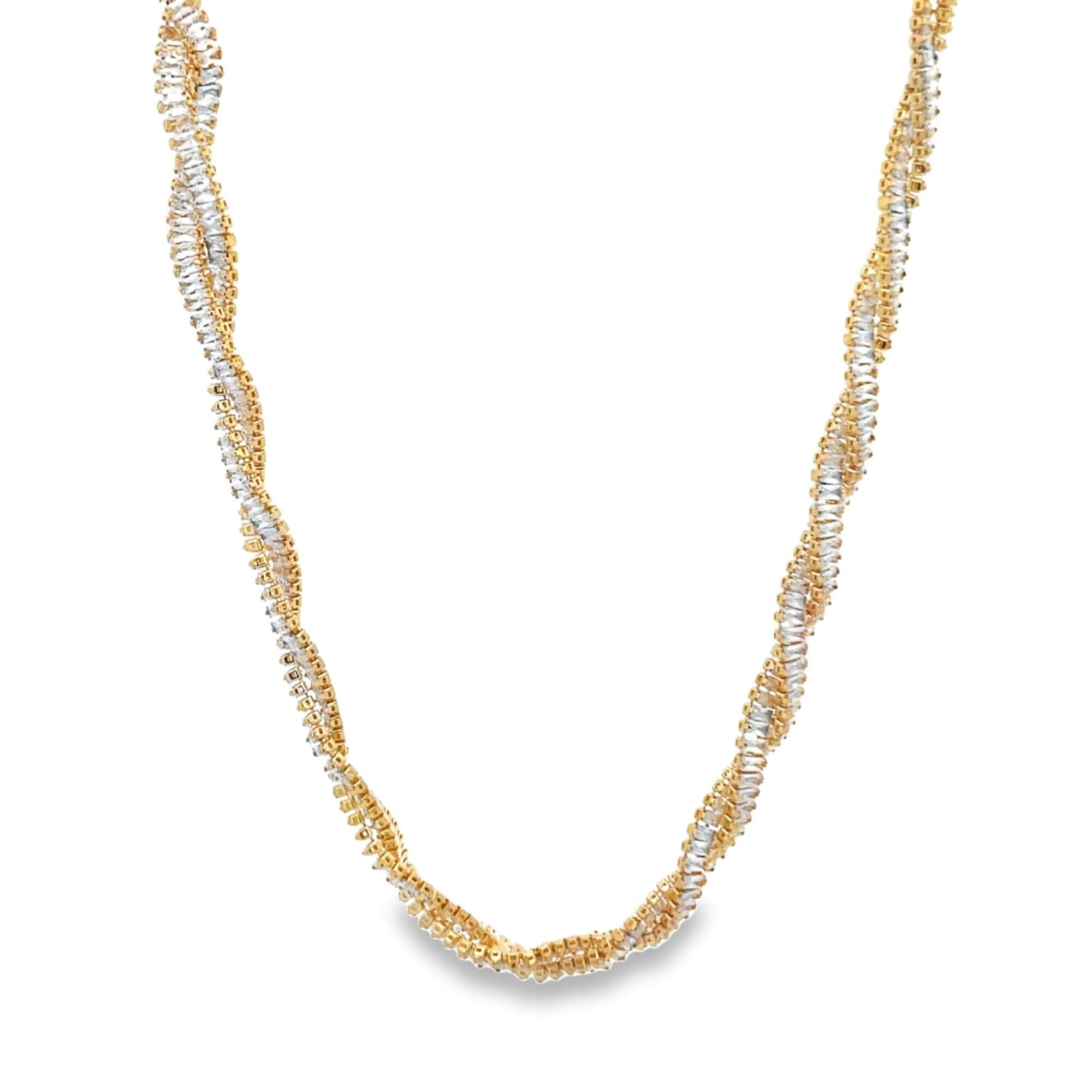 Twisted CZ Baguette Bracelet (I599)(H253)