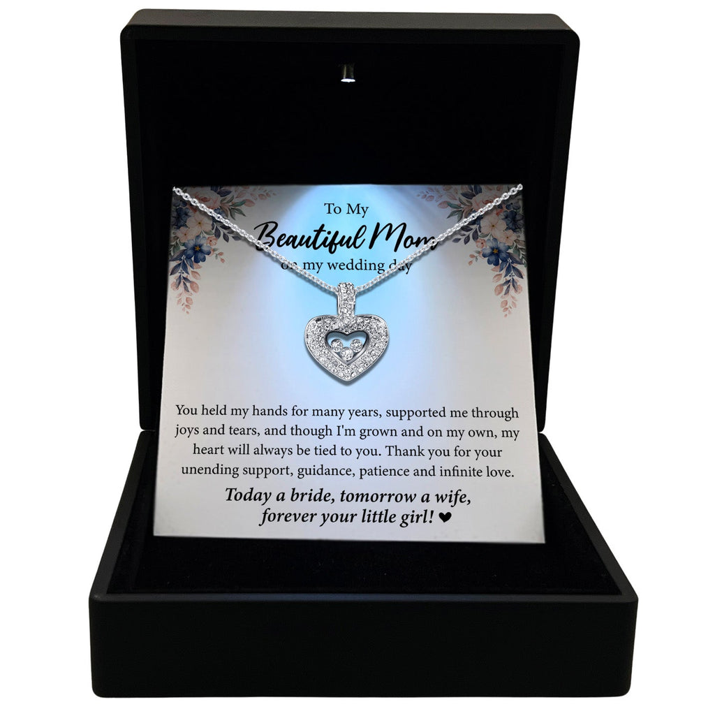 To My Beautiful Mom on My Wedding Day - Tryndi Floating Heart Necklace