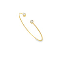 CZ Bezel Stone Open Bangle (B143)