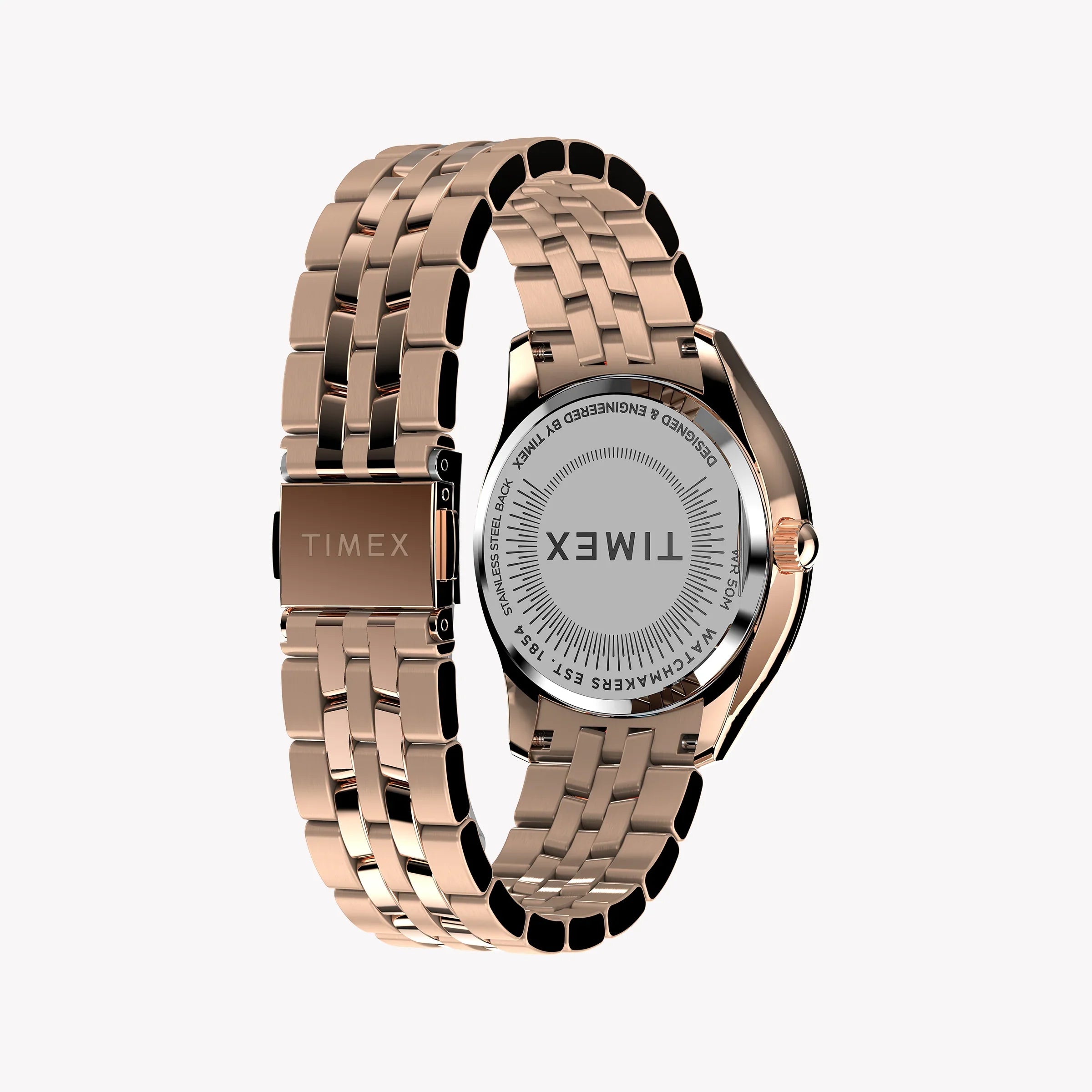 Timex Women's Rose Gold-Tone Watch, Black Dial | Tw2w17800