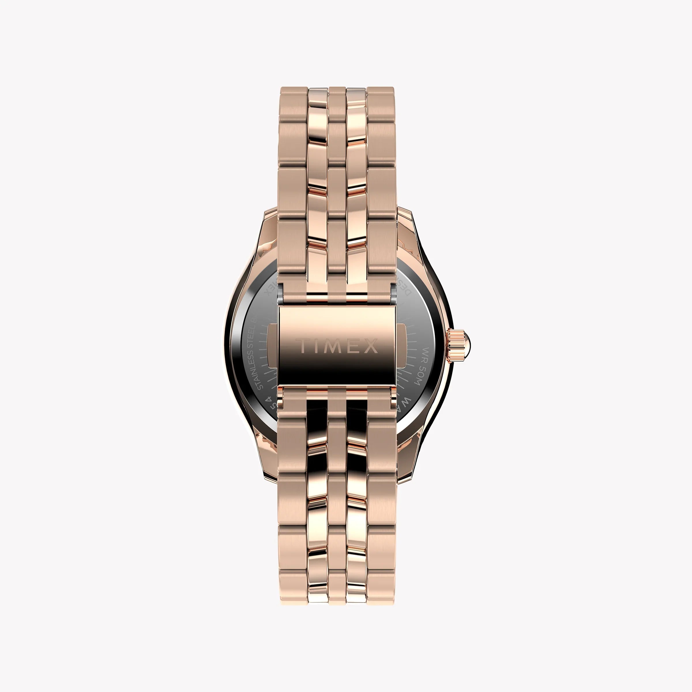 Timex Women's Rose Gold-Tone Watch, Black Dial | Tw2w17800