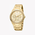Esprit Women's Gold Stainless Steel Watch, Champagne Dial | Es1l202m0065